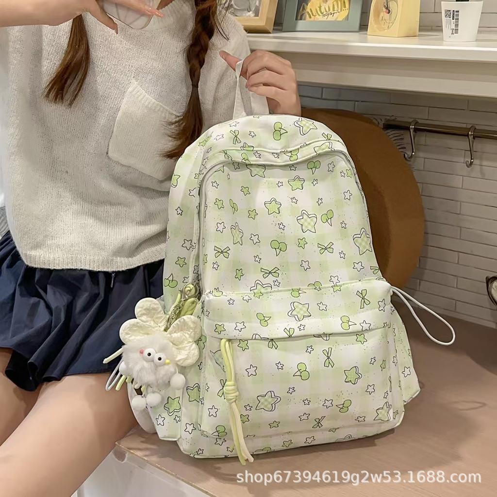 Schoolbag Wholesale Schoolbag Female Ins Wind Cute Girl Junior High School Student Literary Small Fresh Floral Backpack Backpack
