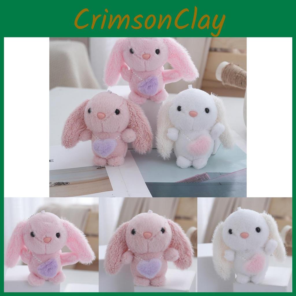Charming Pink Plush Bunny Keychain Miniature Cuddly Doll Perfect For Children's Presents