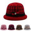 Thickened Knitted Woolen Hat Cold-proof Ear Protection Hat Fashion Dome Bow Bucket Cap  Winter