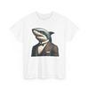 Unisex Adult T Shirt Vintage Style Shark In Tuxedo Ocean Art Great White Beach