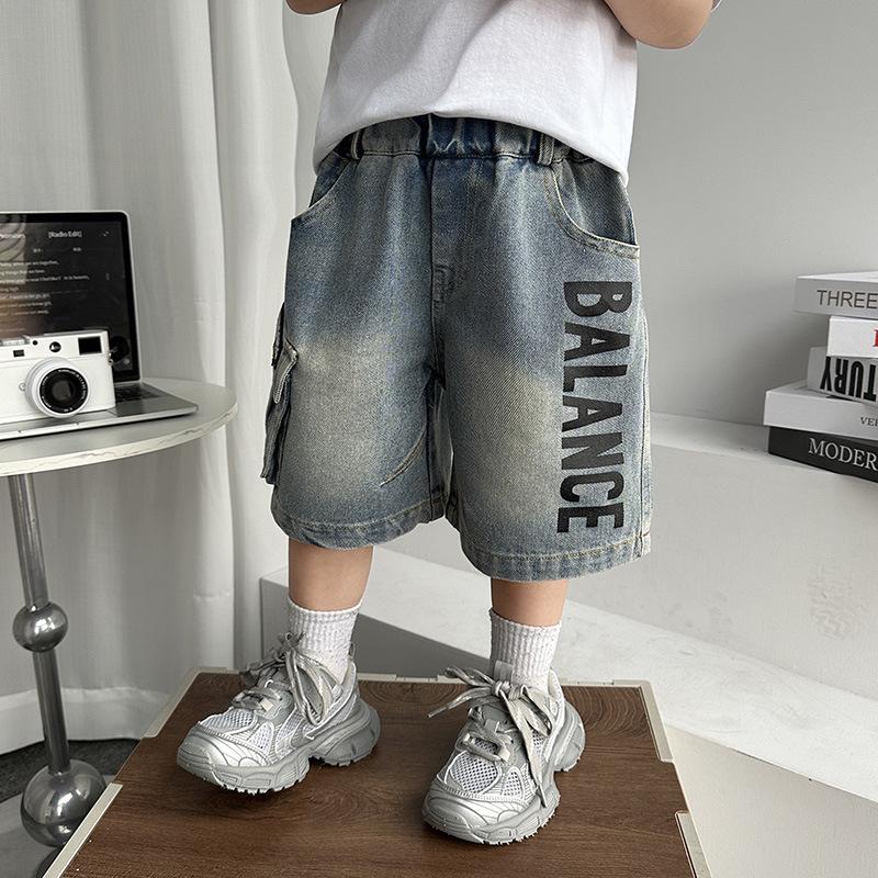 Boys Trendy Denim Capri Shorts - Summer 2026 Back to School Collection 90 cm светло-синий