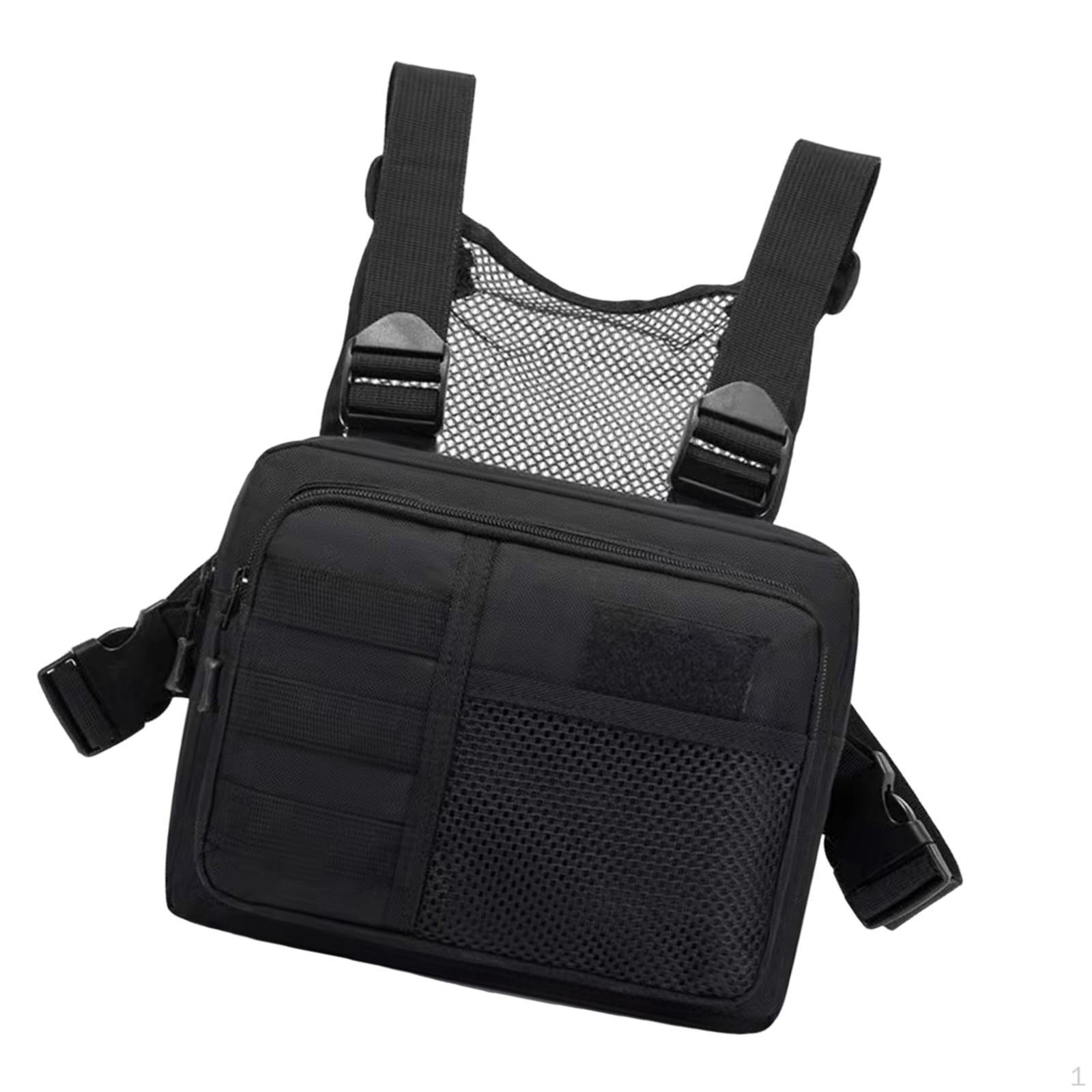 

Chest Rig Bag Fanny Pack Front Vest for Running Outdoor Sports Exercise чёрный