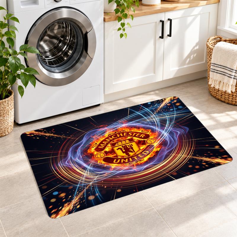 Flannel Kitchen Mat Manchester United Soft Area Rug Non Slip Floor Carpet Home Decoration