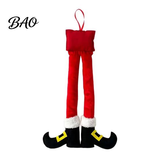Santa Claus Leg Decoration Christmas Elf Legs, Legs Hanging Ornaments, Plush Stuffed Xmas Car Pendant, Winter Holiday Party Supplies Fun Decor