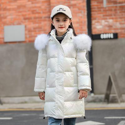 New Children's Down Jackets Medium and Older Children and Girls Children's Colorful Thickened Medium and Long Winter Jackets