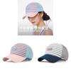 Cotton Striped Colorblock Baseball Cap With Embroidery For Casual Summer Sun Protection
