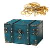 Dekorative Holzkiste für Schmuck und private Besitztümer Elegante Schatztruhe mit kleinem Metallschloss Bürodekoration