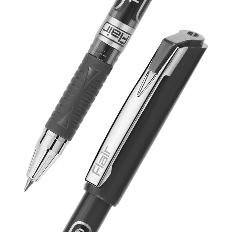 

FLAIR Techno 0.5mm Gel Pen Box Pack | Japanese Waterproof Gel Ink for Smudge Free Writing | Comfortable Grip for Easy Ha 110 чёрный