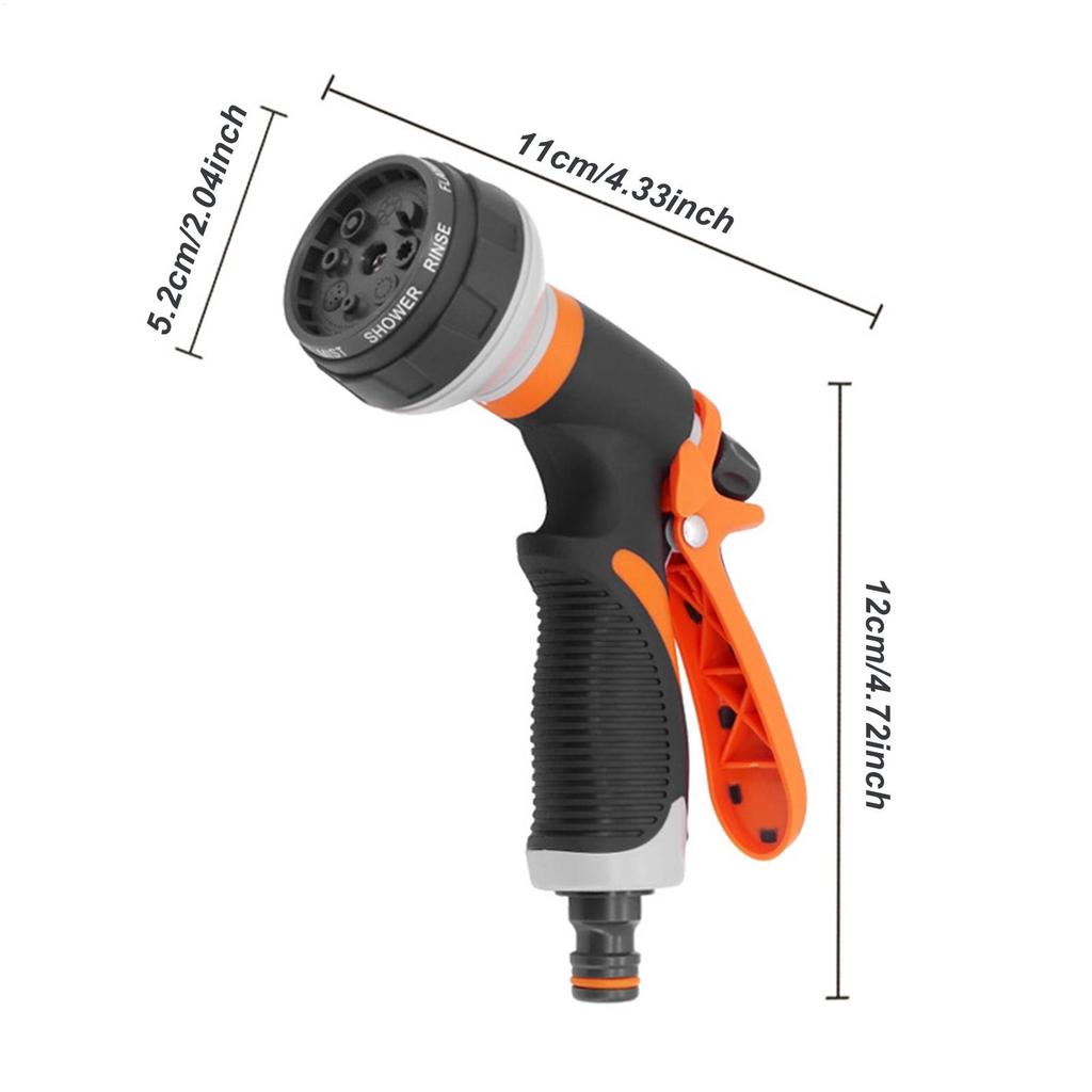 Water Hose Sprayer High Pressure Watering Tool With 8 Adjustable Spray Patterns Car Wash Hose Attachment For Garden Lawn Yard