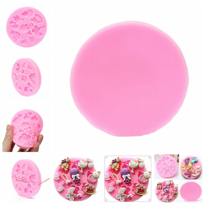 Baby Shower Silicone Fondant Cake Mould Mold Chocolate Baking Sugarcraft Decor MEIfang