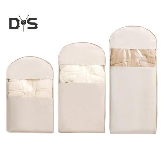 3Pcs Hanging Garment Bags with Self Compression Zipper Large Capacity Space Saving Hanging Bags Clothes Dust Covers