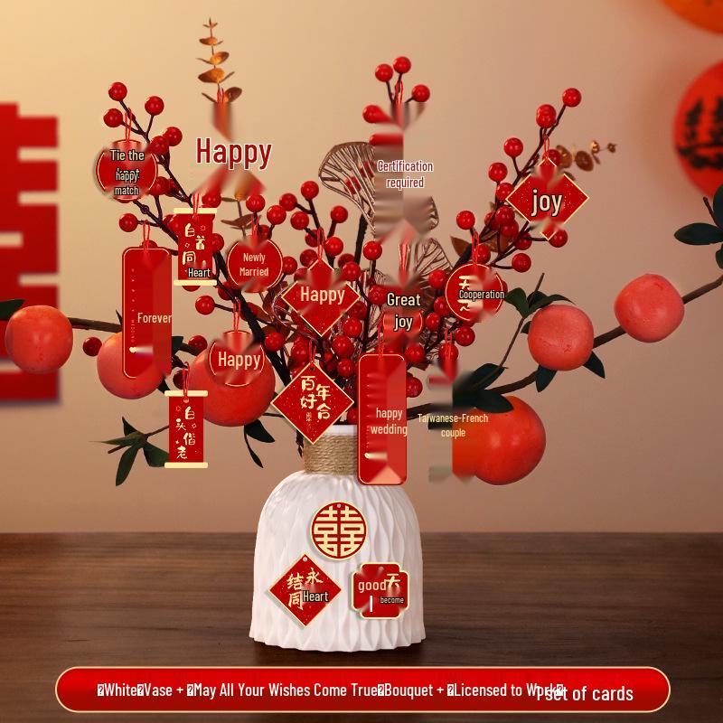 Bridal Arrangement Wedding Gift Plant Ornament for Living Room and Engagement Decorations