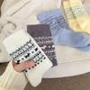 Fair Isle Puppy Bow Mid-Calf Wool Socks - Cozy Autumn/Winter Japanese Style Women's Warmth