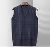 Men's Sweater Vest Sleeveless Knitted Vest Autumn and Winter New Casual Fashion Jacquard V-neck Pullover Knitted Sweater