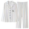 Ice silk pajamas women's 1011 new long-sleeved suit simple casual silk can be worn outside cool loungewear