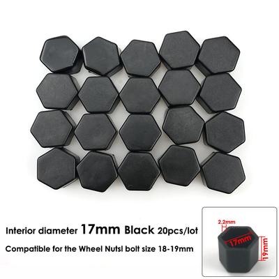 20pcs 17mm 19mm 21mm Black Car Wheel Caps Bolts Covers Nuts Silicone Auto Wheel Hub Protectors Screw Cap Styling Anti Rust Cover