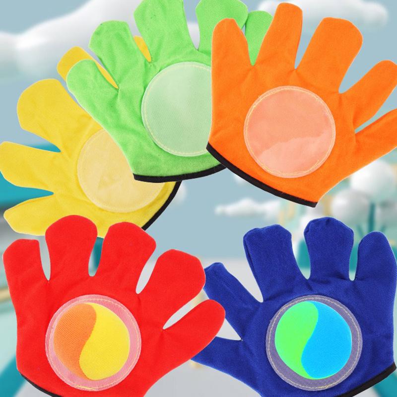 1 set Set Guanto Palla Appiccicosa (Palla Morbida Inclusa) - Lanciare Catcher Gioco di Coordinazione Occhio-Mano Cane Inseguitore Giocattolo Interattivo Accessori