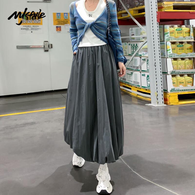 

MJ STYLE Women s High-Waisted A-Line Midi Skirt