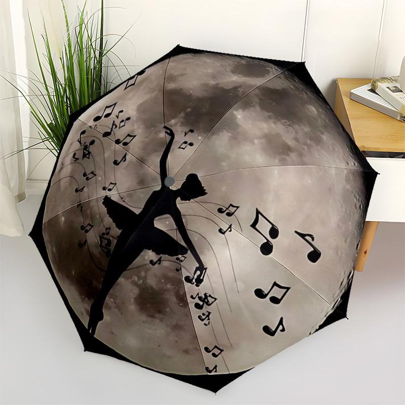 1pc Dance Moon Automatic Open/Close Umbrella - Compact Travel Umbrella with 8-Rib Durable Frame, Lightweight & Portable Design Z20