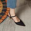 Fashion 2025 Mesh Buckle Strap Women's Slingbacks High Heels Fashion Pointed Toe Breathable Thin Heels Pumps Dress & Daily Brand Sandals
