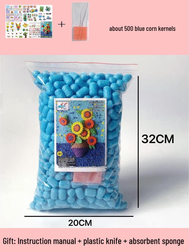 Magic DIY Corn Kernels Pack - 500 Pieces Educational Stick-and-Play Toys for Kids Kindergarten Crafting