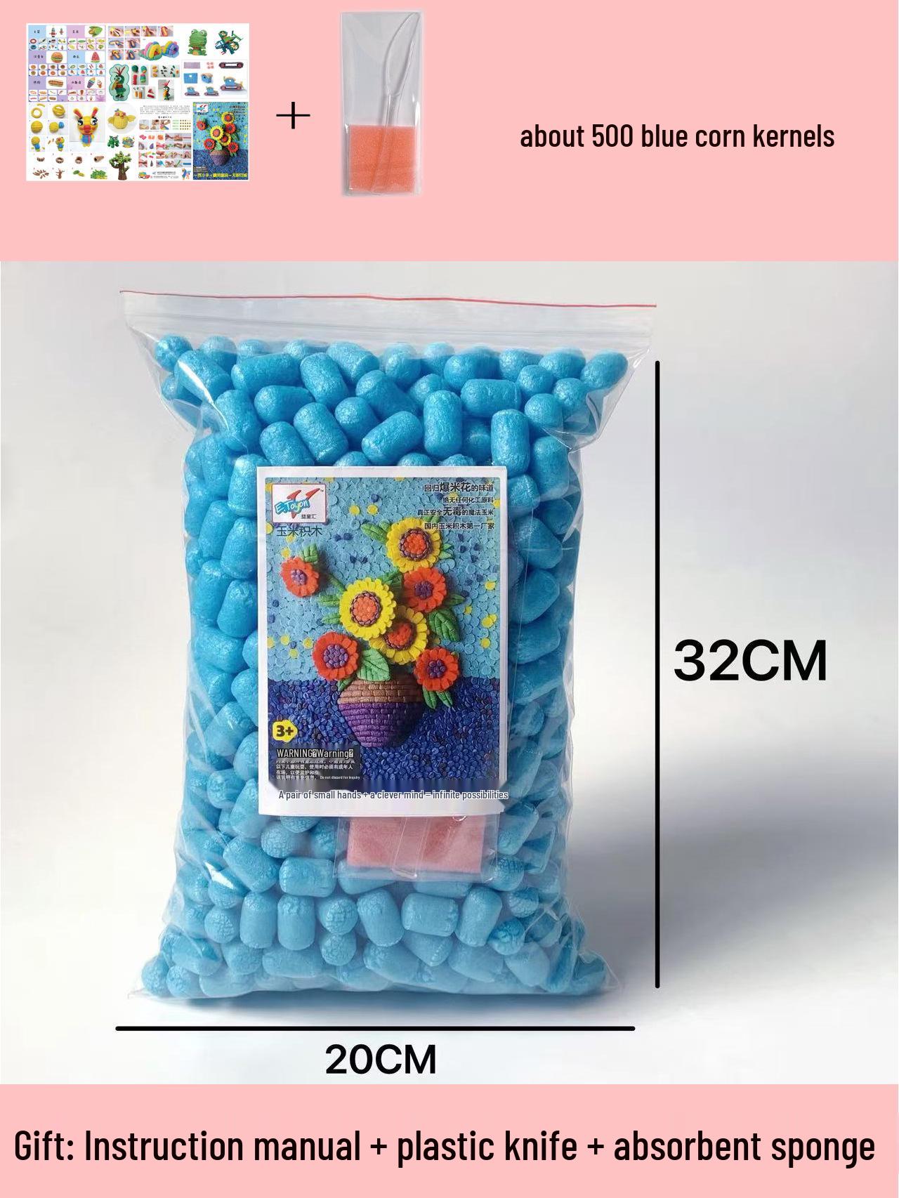 Волшебный набор кукурузных зерен для творчества - 500 штук. Развивающие игрушки для склеивания для детей, поделки для детского сада.