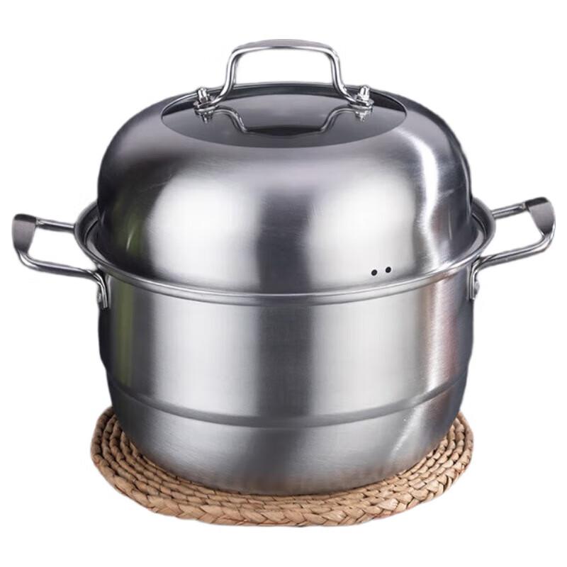 ZISIZ 32cm Doppelschichtiger Edelstahl-Dampfkochtopf