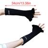 Winter Knit Trumpet Edge Trim Long Sleeve Arm Warmer Women Fingerless Gloves Thicken Outdoor Cycling Skiing Gloves