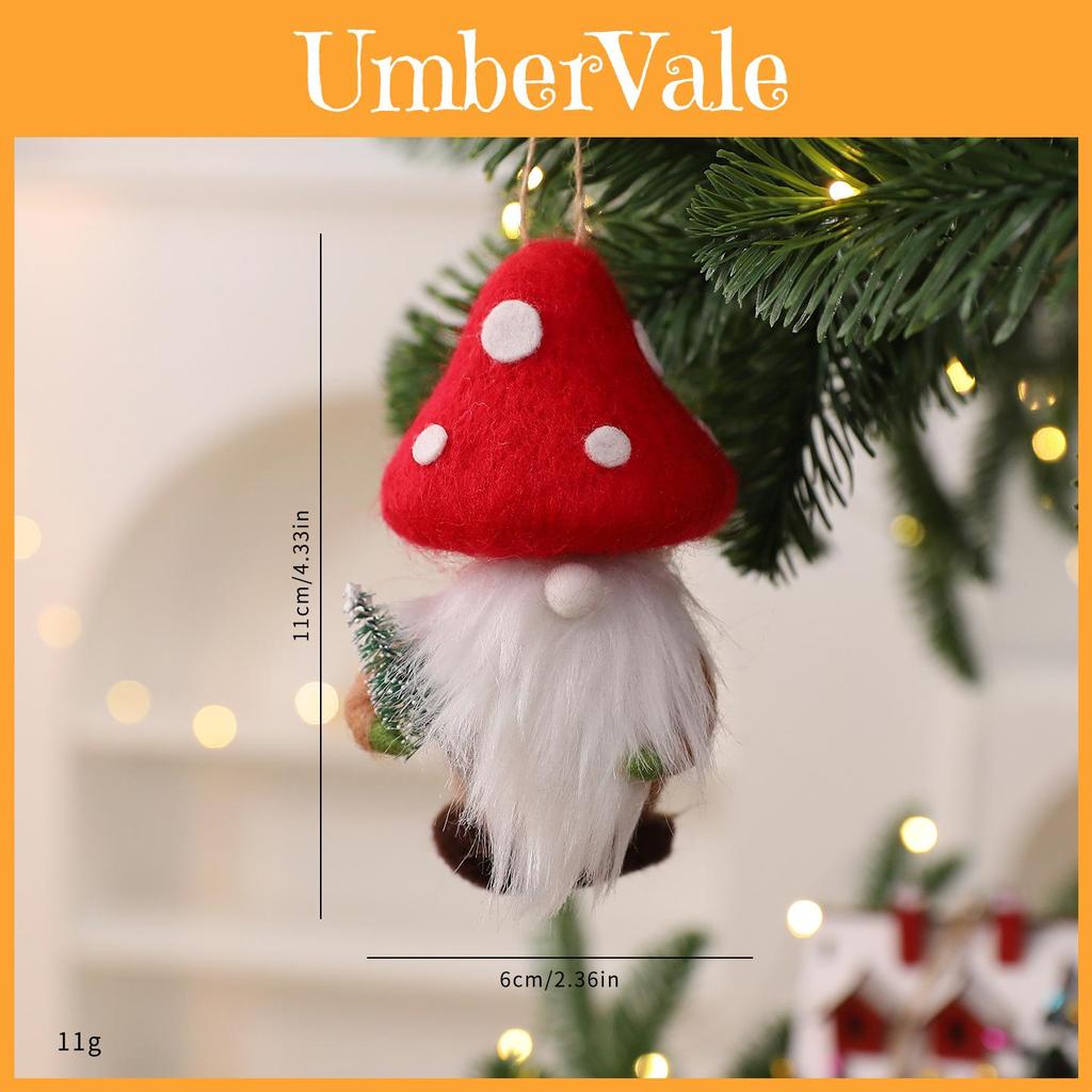 Christmas Gnome Hanging Decoration Mushroom Elf For Holiday Decor