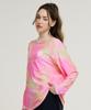 Leijibi Cotton Candy String Oversized Women'S Long Sleeve Rash Guard Pink
