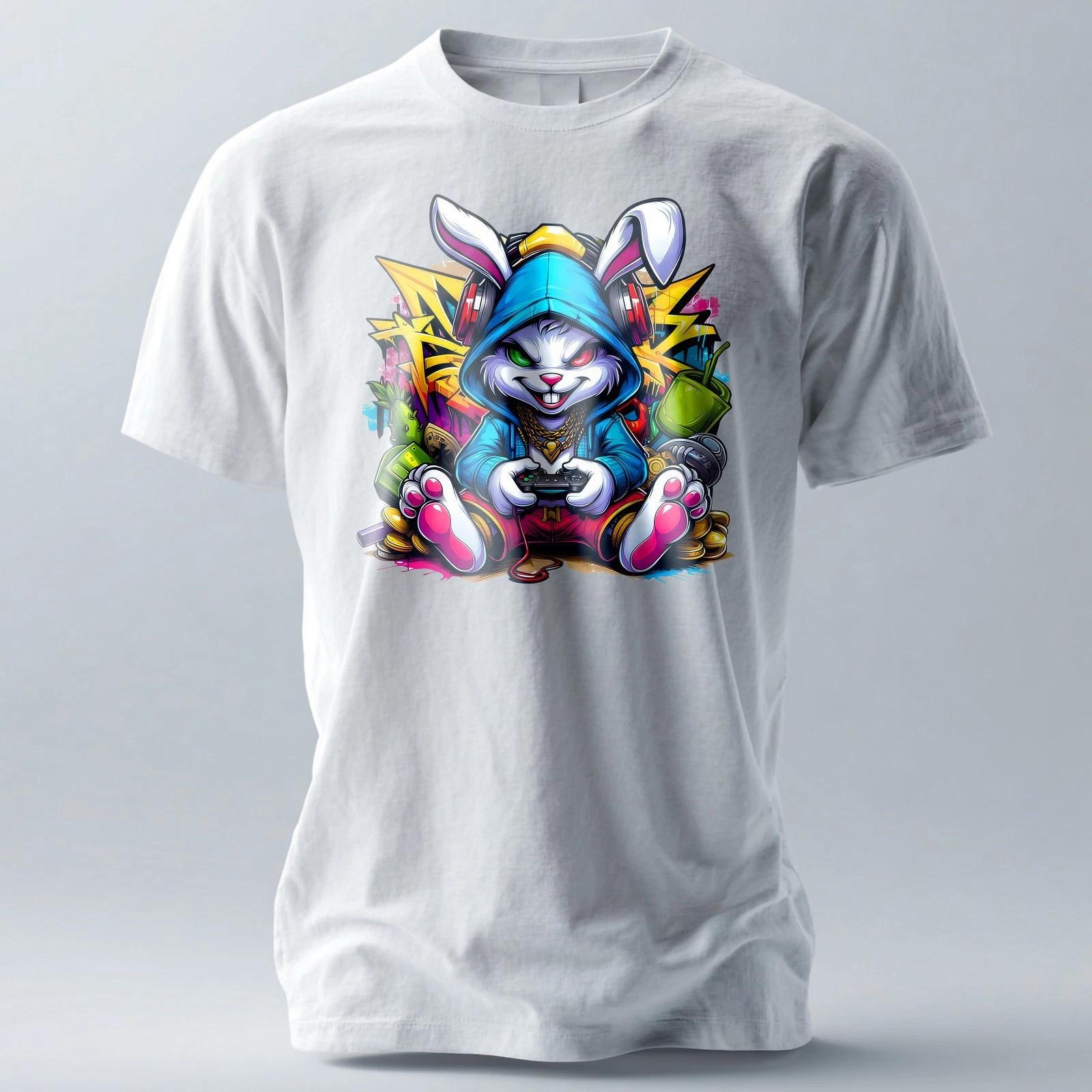 

Street Gamer Rabbit Graffiti Streetwear 001 Adult/Childrens t shirts/t-shirt 140