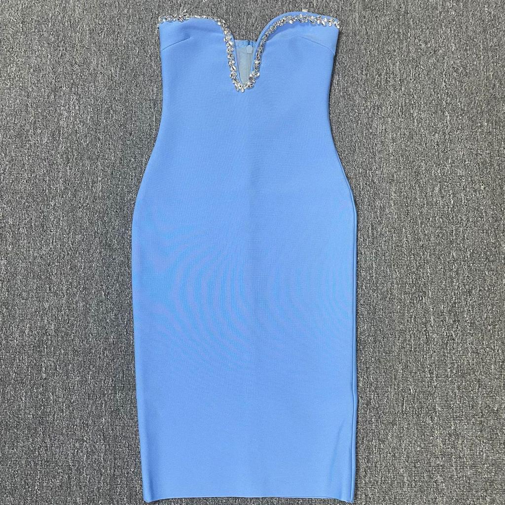 Elegant Rhinestone Bandage Evening Dress