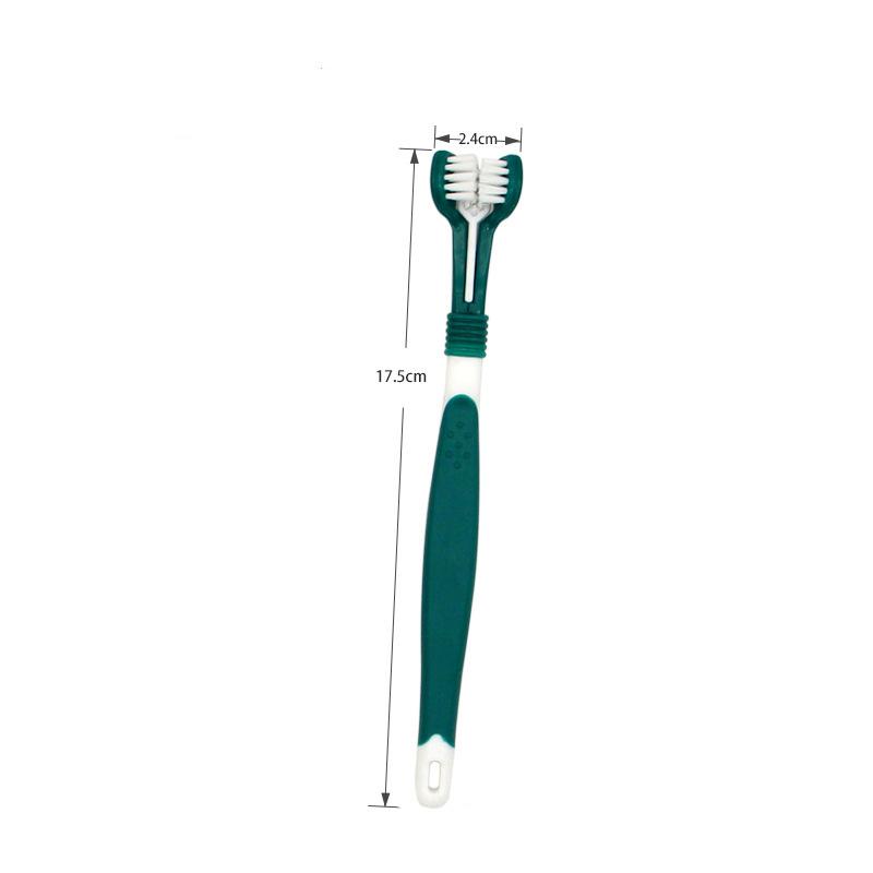 Pet Toothbrush Three-Head Toothbrush Multi-angle Cleaning Addition Bad Breath Tartar Teeth Care Dog Cat Cleaning Mouth