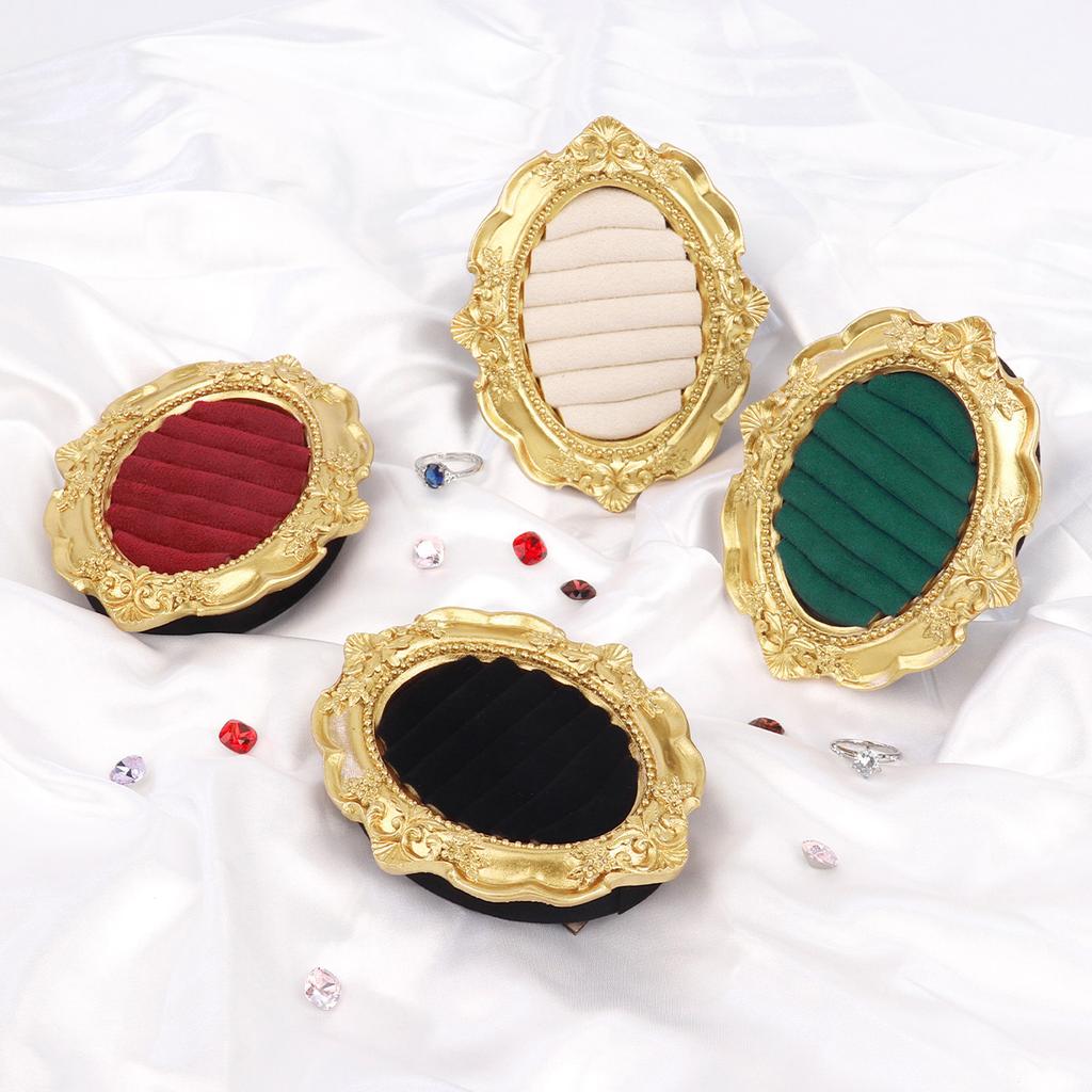 Vintage Ring Display Stand Picture Frame Shape Earring Tray Exquisite Small Size Ornament Jewelry Organizer Rack