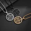 European and American Five Pointed Star Solomon Luk Kabbala Titanium Steel Pendant Stainless Steel Color Retro