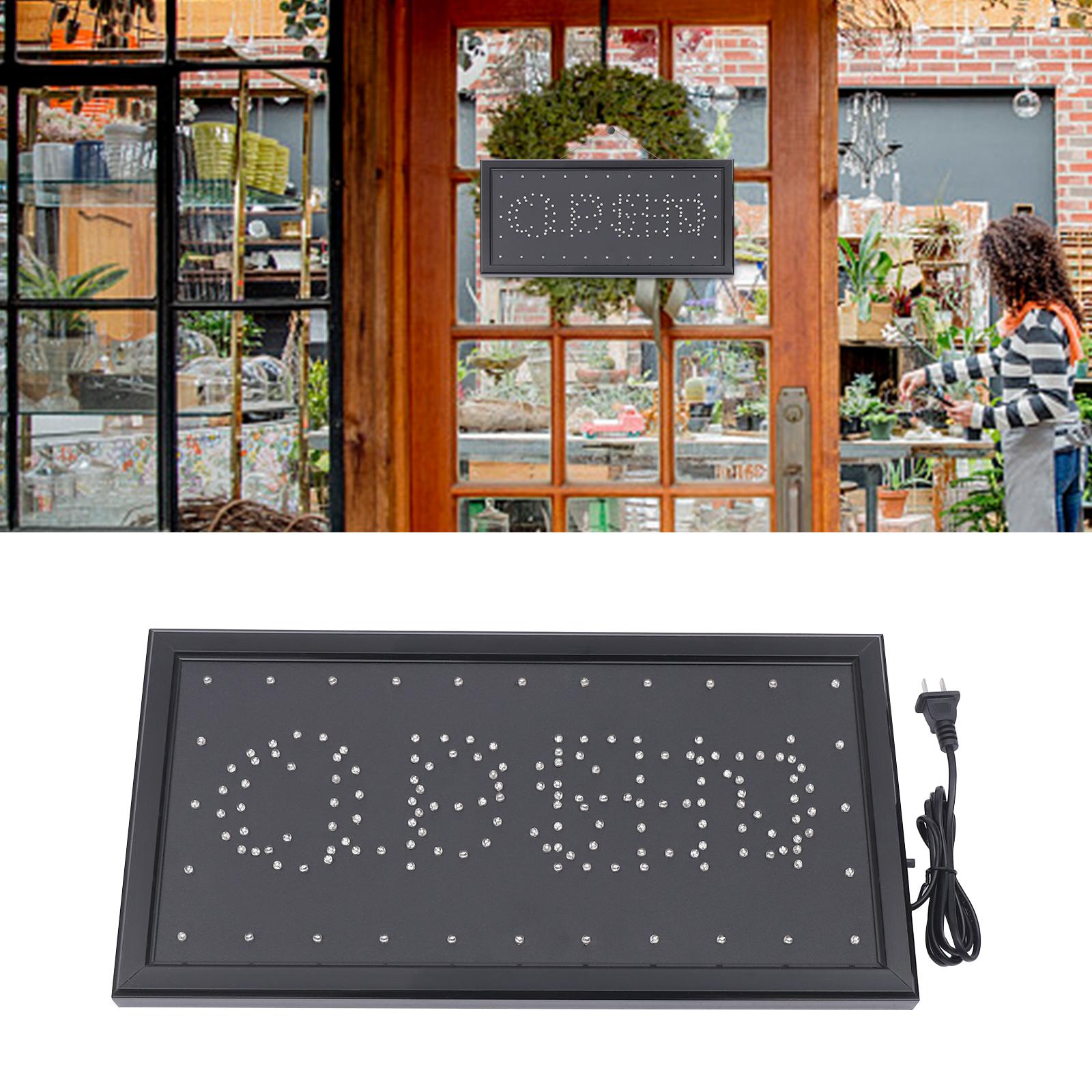 

Neon Open Closed Sign, LED Window Door Hanging Business Sign with Chain, 48x25cm Illuminated Storefront Decor, Shop Signage