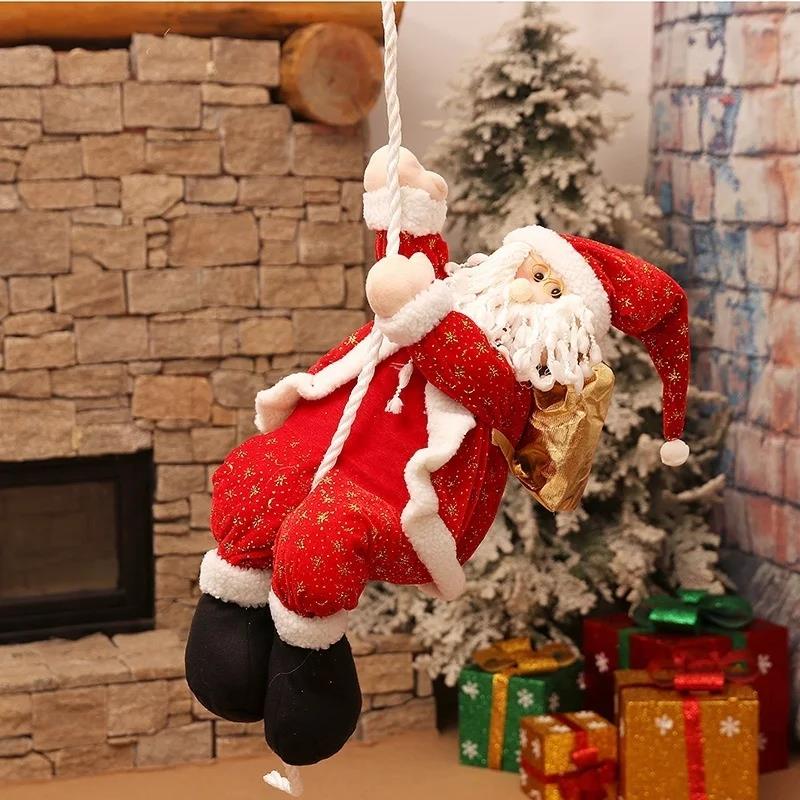 30cm Christmas Decoration Cartoon Fabrics Santa Claus Market Showcase Decor 7