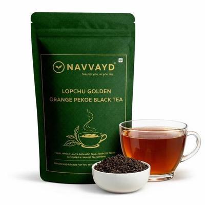 Navvayd Lopchu Golden Orange Pekoe Darjeeling Tee (15 Teebeutel) I Mit echtem Moschusaroma und rauchigem Geschmack | Loser Blatt-Tee
