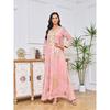 Middle East Spring New Arrival Bronzing Gem Fashion Robe Dubai Turkey Containing Belt Pink Dress Dress