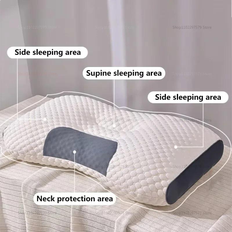 Cervical Orthopedic Neck Pillow for Better Sleep Spa Massage Soybean Fiber Neck Support Cushion Household Pillow for Neck Pain