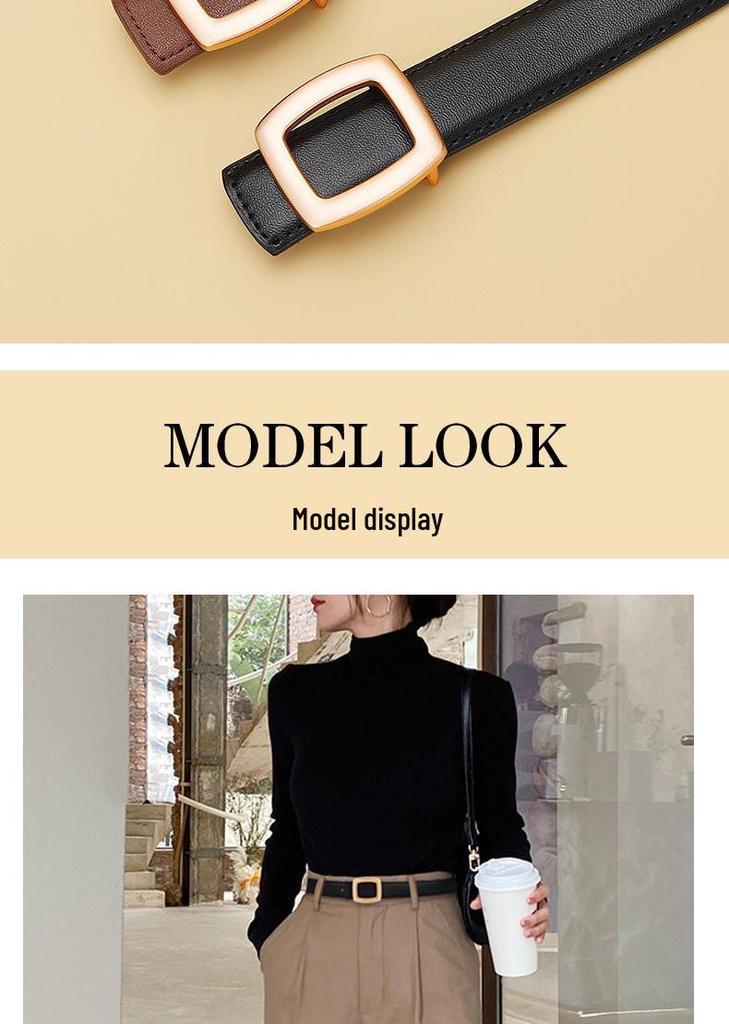 Women's Trendy Cowhide Jeans Belt - 2025 Elegant, Versatile Decorative Waistband