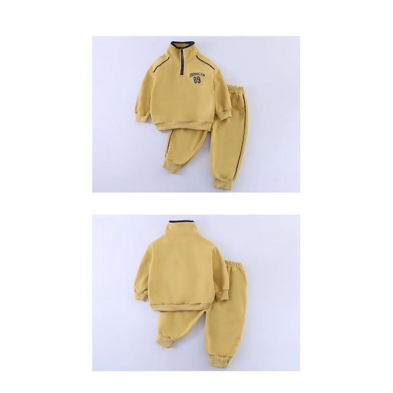 Spring Children Long Sleeve Clothes Set Boys Girls Letter Sweatshirt Sweat Pants Suit Kids Casual Outfits