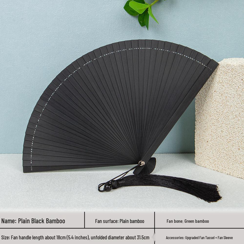 Bamboo Folding Fan: Portable Chinese Style for Summer, Cheongsam, Hanfu, and Children's Dance