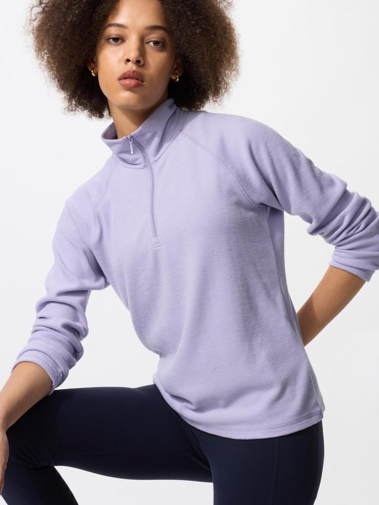 Uniqlo HeaTTech STreTch Fleece Half Zip T Long Sleeve
