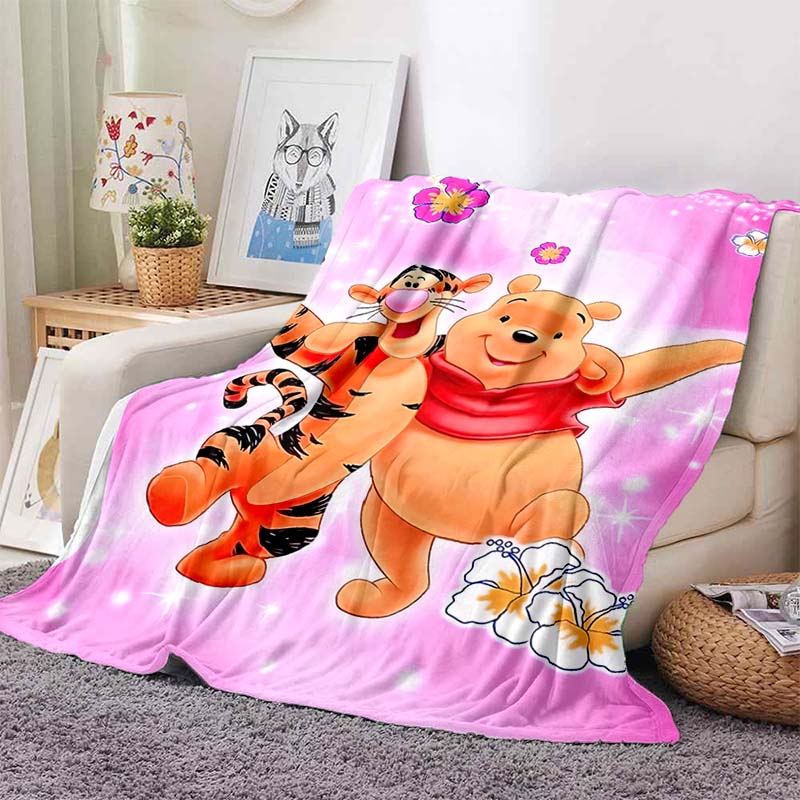 6 Sizes Classic HD Winnie The Pooh Print Soft Cozy Blanket Decor for Couch Sofa Bed Travel Camping Next Day Shipping Great Gift