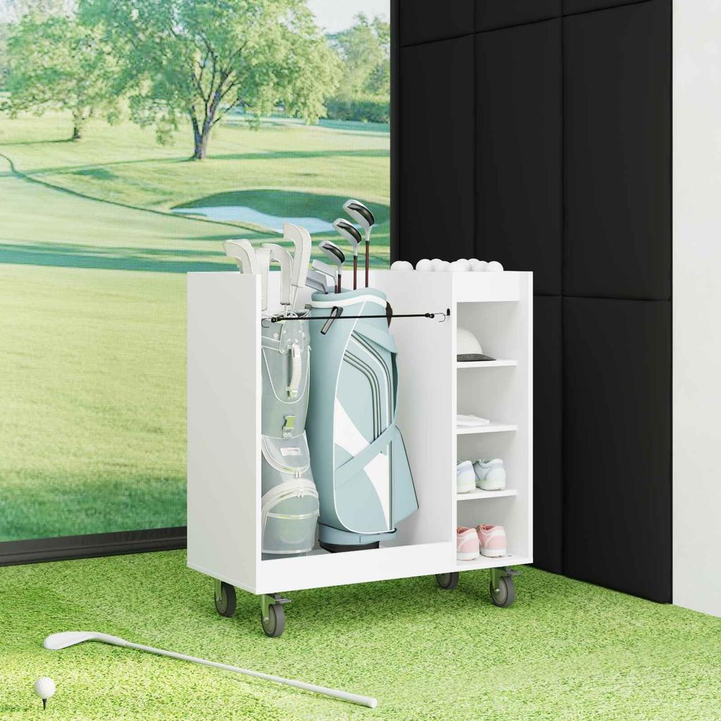 Golf Cabinet with Wheels Universal White 90 x 45 x 98 cm