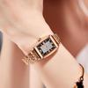 Oushijia New Square Diamond Women's Roman Minimalist Tonneau Quartz Watch