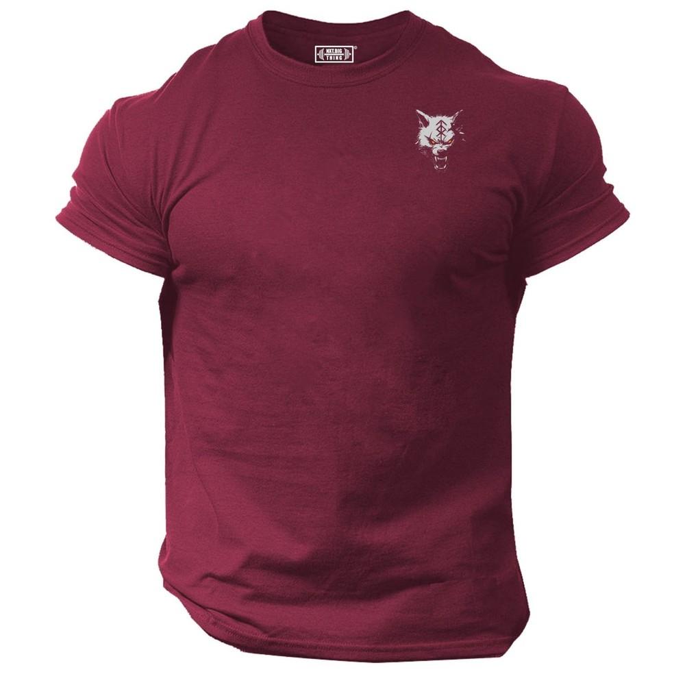 Vikings Wolf T Shirt Pocket Gym Clothing Bodybuilding Training Workout Mma Top