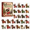 Saisonaler Countdown-Kalender 2026 Weihnachten Dackel Adventskalender, 3D Sammler-Schmuckset Kreative Raumdekoration mit 24 Mini-Hundefiguren,