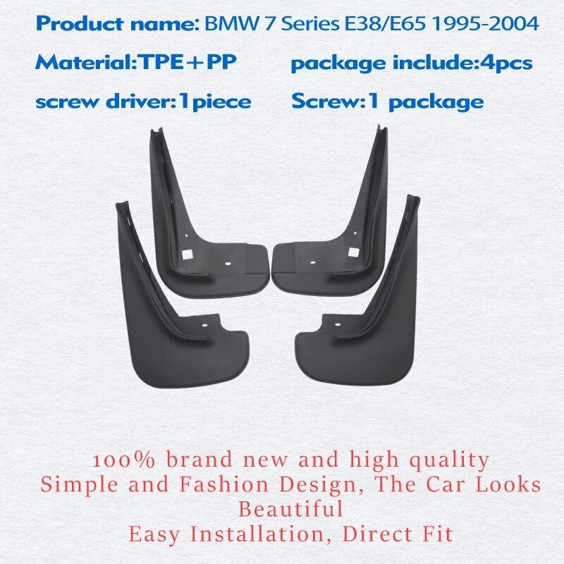 4pcs FOR BMW 7 Series L7 E38 E65 Mudguard Fenders Mud Flap Guard Splash Mudflaps Car Accessories Auto Styline 1995-2004